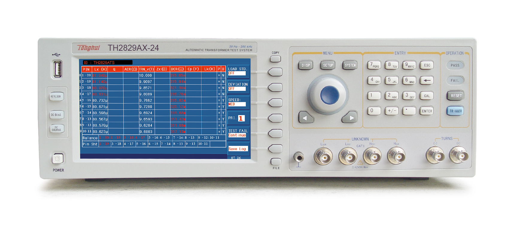 TH2829AX-24 自動變壓器測試系統(tǒng)